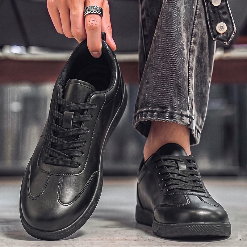 Versatile Men's Genuine Leathe - Men Formal Wear All Black ulasan dan harga