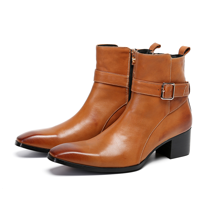 Winter Brown Buckle Pointed Me - Men Formal Wear With Boots ulasan dan harga