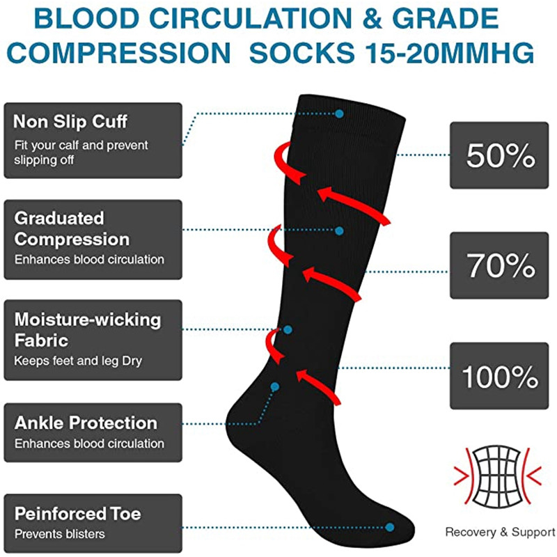 3 Pair Compression Socks Knee  - Sock Garter Men ulasan dan harga